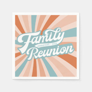Groovy Retro Family Reunion Get Together Napkin