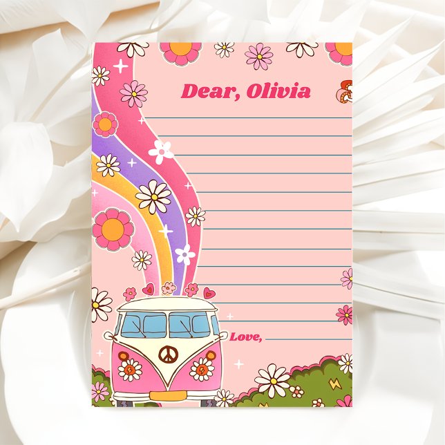 Groovy Retro Floral Time Capsule Note Message Card (Creator Uploaded)