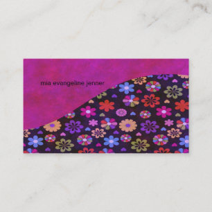 Groovy Retro Flower Power 60s 70s Business Card