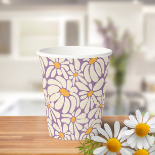 Groovy Retro Flowers Baby Shower Paper Cups