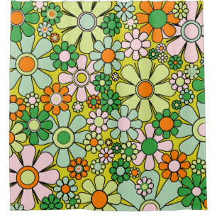 Groovy Retro Garden 60s 70s Spring Floral Pattern