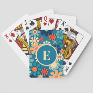 Groovy Retro Garden Floral 60s 70s Personalized Playing Cards