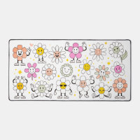 Groovy Retro Girly Happy Flower Cartoon