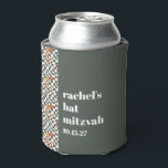 Groovy Retro Green Mushrooms Custom Bat Mitzvah  Can Cooler<br><div class="desc">Groovy Retro Green Mushrooms Custom Bat Mitzvah Can Cooler</div>