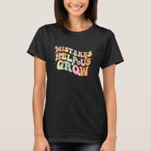 Groovy Retro Growth Mindset Positive Retro Teacher T-Shirt
