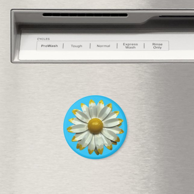 Groovy Retro Hippie Daisy Flower Summer Bouquet Magnet (In Situ (Dishwasher))