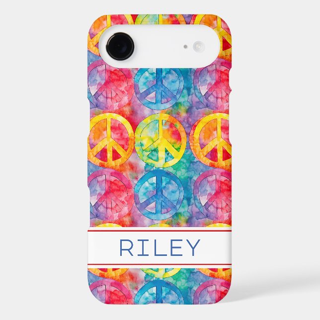 Groovy Retro Hippie Peace Sign Personalized (Back)