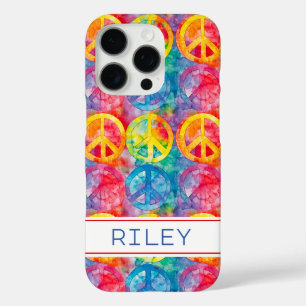 Groovy Retro Hippie Peace Sign Personalized iPhone 16 Pro Case