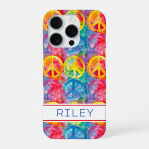Groovy Retro Hippie Peace Sign Personalized iPhone 16 Pro Case