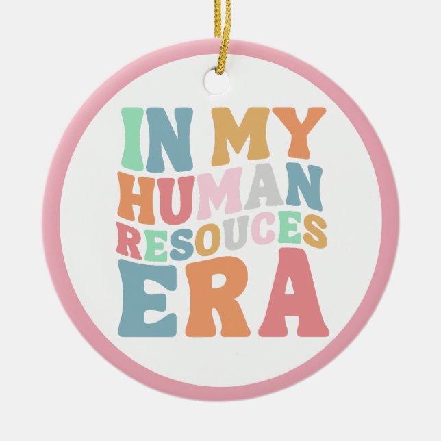 Groovy Retro Human Resources Era Professional Gift Ceramic Ornament (Front)