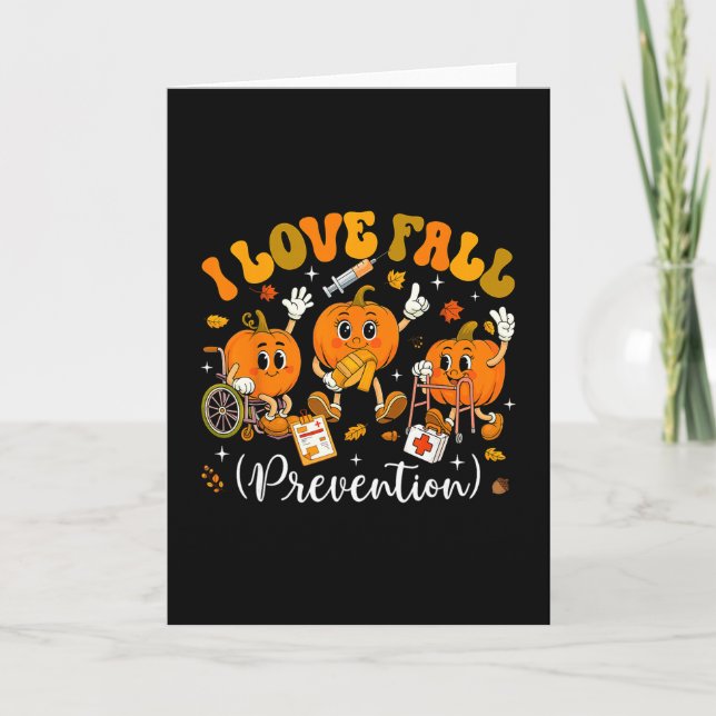 Groovy Retro I Love Fall Prevention Fall Physical  Card (Front)