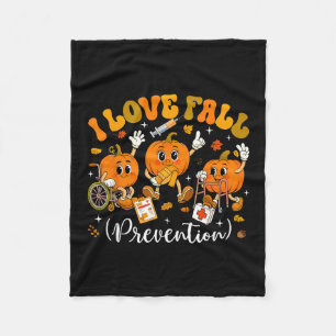 Groovy Retro I Love Fall Prevention Fall Physical  Fleece Blanket