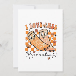 Groovy Retro I Love Fall Prevention Funny Thank You Card