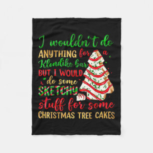 Groovy Retro I'd Do Sketchy Stuff For Christmas Tr Fleece Blanket