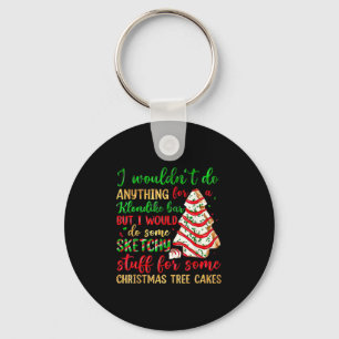 Groovy Retro I'd Do Sketchy Stuff For Christmas Tr Keychain