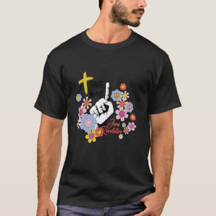 Groovy Retro Jesus Revolution Hippie Flowers One W T-Shirt