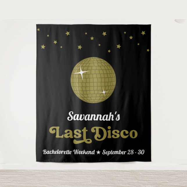 Groovy Retro Last Disco Bride Bachelorette Party Tapestry (Front)