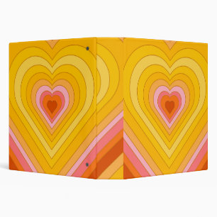 Groovy Retro Layered Heart Binder