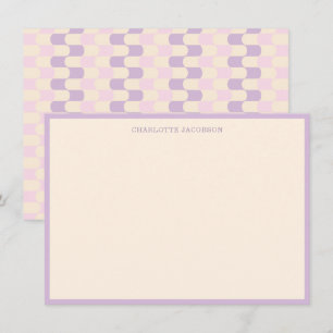Groovy Retro Lilac Lavender Personalized Name Card