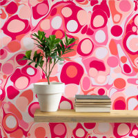 Groovy Retro Marbled Pink Ink Drops