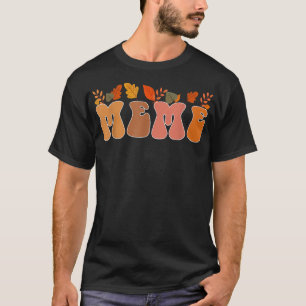 Groovy Retro Meme Vintage Fall Leaves Autumn Seaso T-Shirt