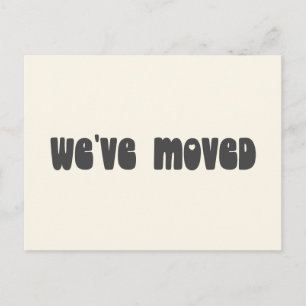 Groovy Retro Minimalist Mod Moved New Address  Postcard