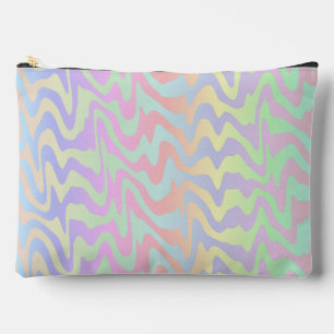 Groovy Retro Mod Boho Quirky Trippy Rainbow Waves Accessory Pouch