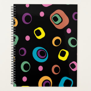 Groovy Retro Mod Geometric Abstract Hardcover  Planner