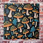 Groovy Retro Mushroom Ceramic Tile<br><div class="desc">Transform your space with this cool retro mushroom ceramic tile. The groovy design features bold dark blue and orange hues, capturing a nostalgic yet modern vibe. The high-detail and sharp focus make it a conversation piece that adds character to any room. Perfect for nature lovers and retro enthusiasts, this unique...</div>