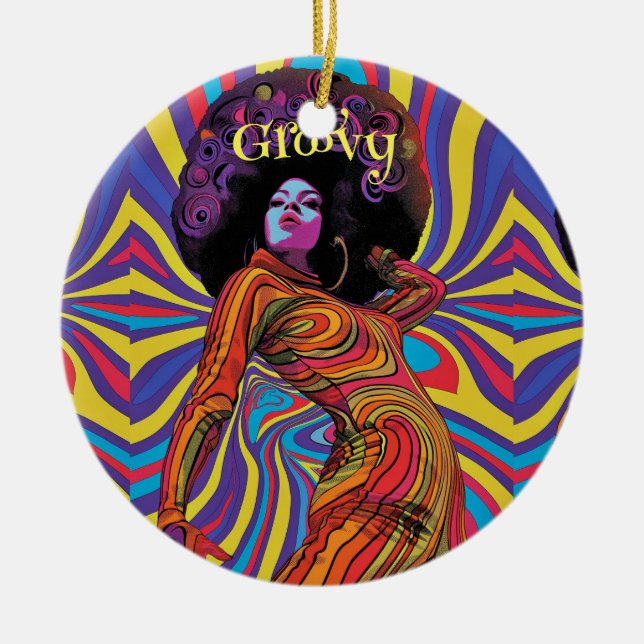 Groovy Retro Ornament (Front)