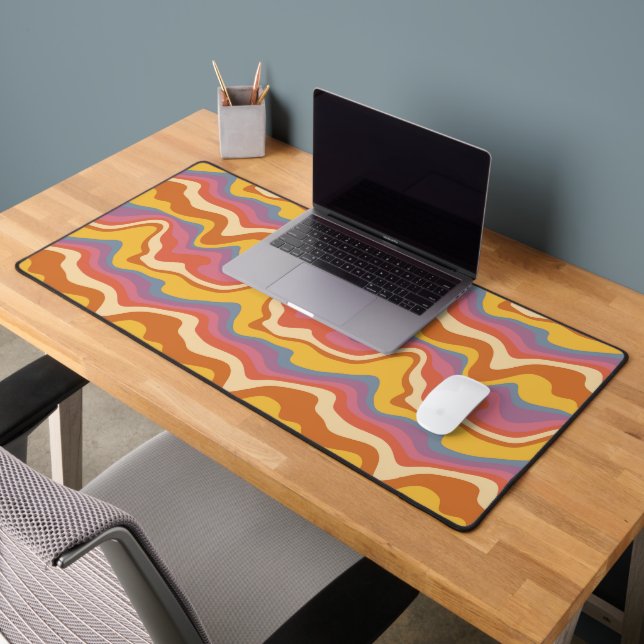 Groovy Retro Pattern Desk Mat (Office 2)