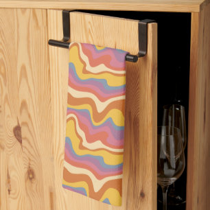 Groovy Retro Pattern Kitchen Towel