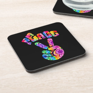 Groovy Retro Peace Hand  Coaster