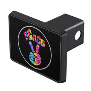 Groovy Retro Peace Hand  Trailer Hitch Cover
