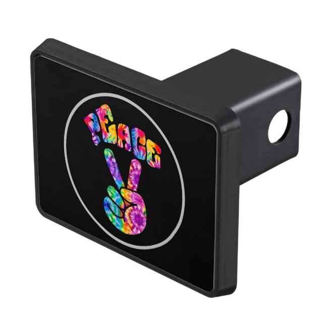 Groovy Retro Peace Hand  Trailer Hitch Cover (Top Right)