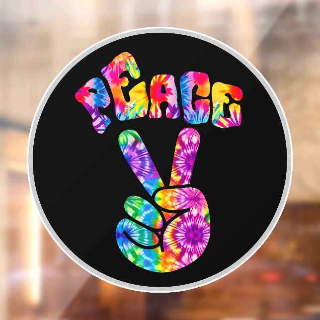 Groovy Retro Peace Hand  Window Cling (Sheet 2)