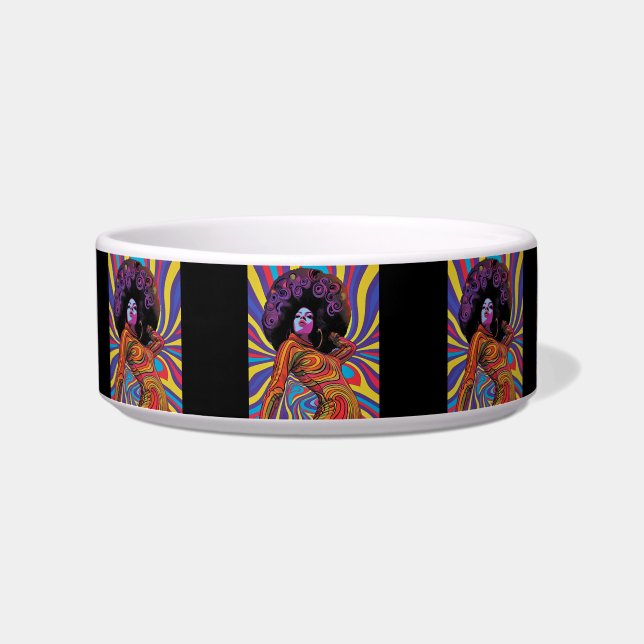 Groovy Retro Pet Bowl (Front)