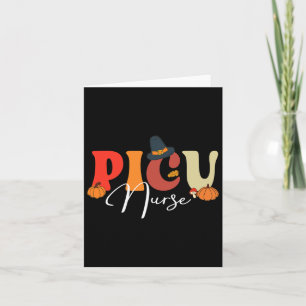 Groovy Retro Picu Nurse Fall Vibes Autumn Thanksgi Card