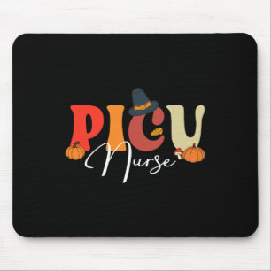 Groovy Retro PICU Nurse Fall Vibes Autumn Thanksgi Mouse Pad
