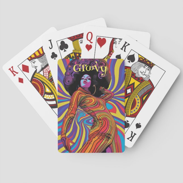 Groovy Retro Playing Cards (Back)