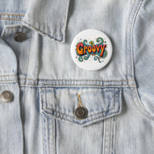 Groovy Retro Psychedelic 70s Funky Hippie Art 2 Inch Round Button