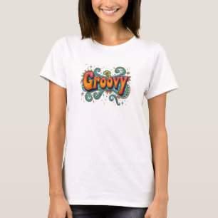 Groovy Retro Psychedelic 70s Funky Hippie Art T-Shirt