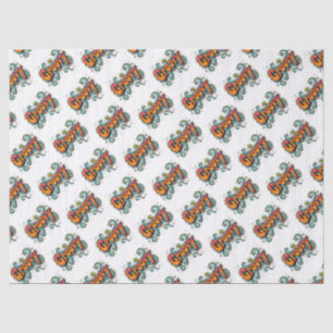 Groovy Retro Psychedelic 70s Funky Hippie Art Tissue Paper