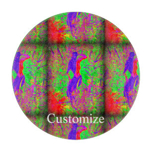 groovy retro purple hippie mermaid  cutting board