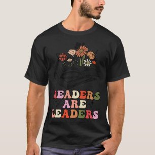 Groovy Retro Readers Are Leaders  Book T-Shirt