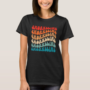 Groovy Retro Snorkeling Retro 70s Hippie Boho Wavy T-Shirt