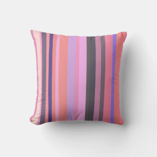 Groovy  Retro Stripe Pattern  70s Vintage Vibes Throw Pillow