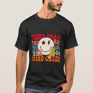 Groovy Retro Third Grade Back To School Students T T-Shirt
