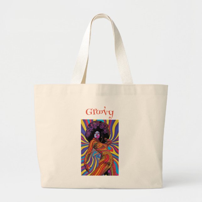 Groovy Retro Tote Bag (Front)