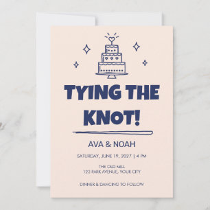 Groovy Retro Tying the Knot Wedding Invitation